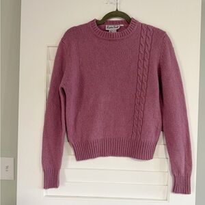 Vintage Laura Scott Pink Wool Cable Knit Sweater